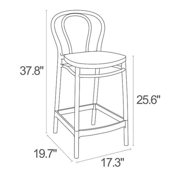 37.75" Gray Solid Outdoor Patio Counter Stool On Sale Bed Bath